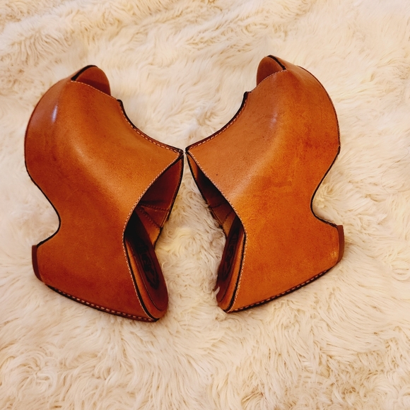 Ariat Wedge Platform Slip In Leather Sandals Size 9B - Picture 4 of 11